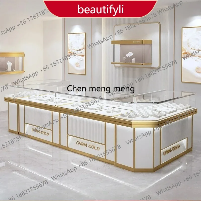 X188 Nordic Luxury Gold Jewelry Display Cabinet Customizable Watch Ornament Glass Showcase Commercial Furniture
X188 Nordic Luxury Gold Jewelry Display Cabinet Customizable Watch Ornament Glass Showcase Commercial Furniture