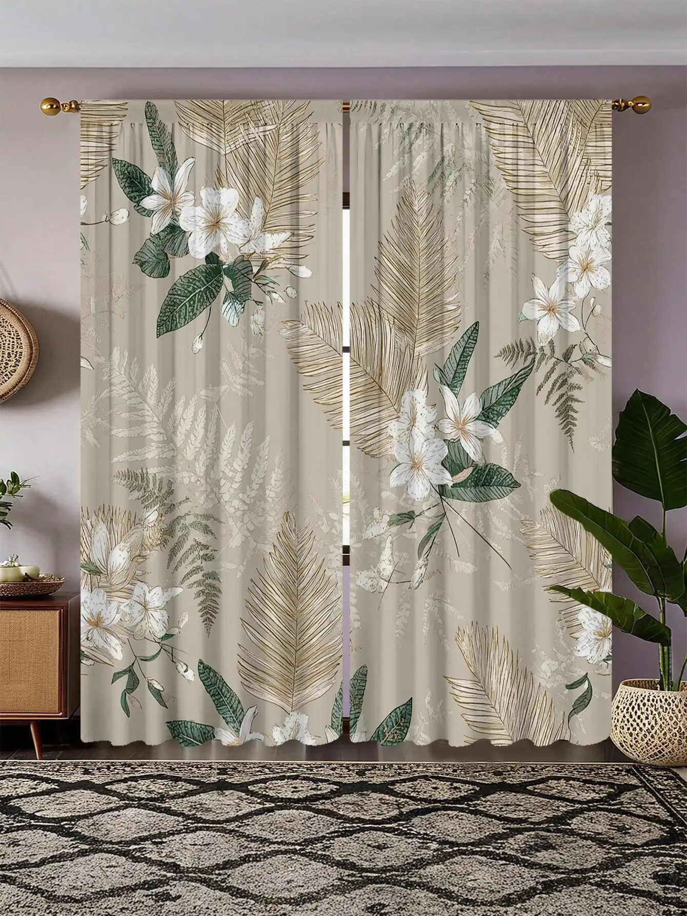 2pcs Elegant Vintage Floral Pattern High Definition Digital Printing Curtain, Polyester Shading Curtain With Rod Pocket Design,
2pcs Elegant Vintage Floral Pattern High Definition Digital Printing Curtain, Polyester Shading Curtain With Rod Pocket Design,