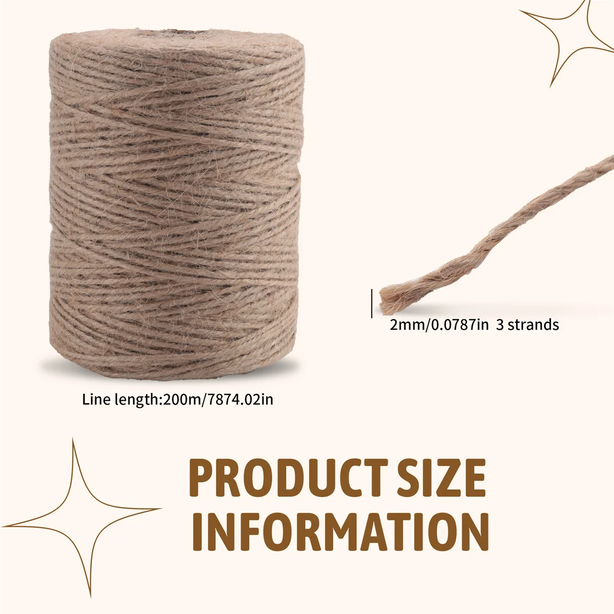 B62A 200M/ Roll 2mm Jute Twine Natural Thick Brown Twine for Home Gardening Plant Picture Hanger Industrial Packing String
B62A 200M/ Roll 2mm Jute Twine Natural Thick Brown Twine for Home Gardening Plant Picture Hanger Industrial Packing String