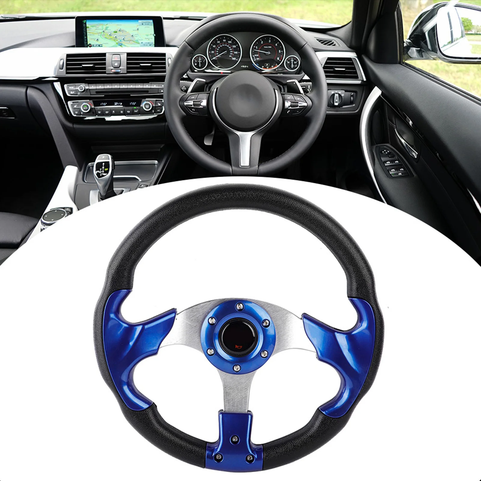 13in 320mm PU Leather Car Sport Racing Drift Steering Wheel Blue Car Sport Steering Wheel Racing Steering Wheel
13in 320mm PU Leather Car Sport Racing Drift Steering Wheel Blue Car Sport Steering Wheel Racing Steering Wheel