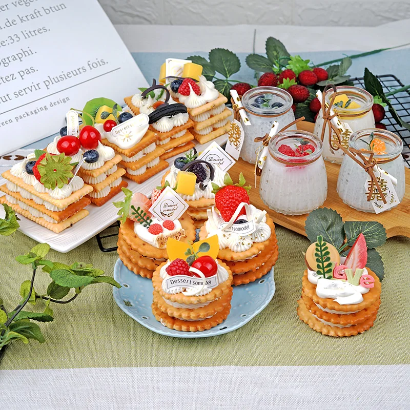 Simulation Sandwich Cookies 3 Layers Cream Fake Cake Food Model Bakery Dessert Window Decoration Props Wedding Decor 6pc/lot
Simulation Sandwich Cookies 3 Layers Cream Fake Cake Food Model Bakery Dessert Window Decoration Props Wedding Decor 6pc/lot