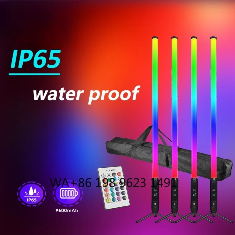 IP65 Waterproof Rechargeable RGBWA LED Tube Light Wireless DMX Battery Stage Light with Bag DJ Party Wedding Event Club Lighting
IP65 Waterproof Rechargeable RGBWA LED Tube Light Wireless DMX Battery Stage Light with Bag DJ Party Wedding Event Club Lighting