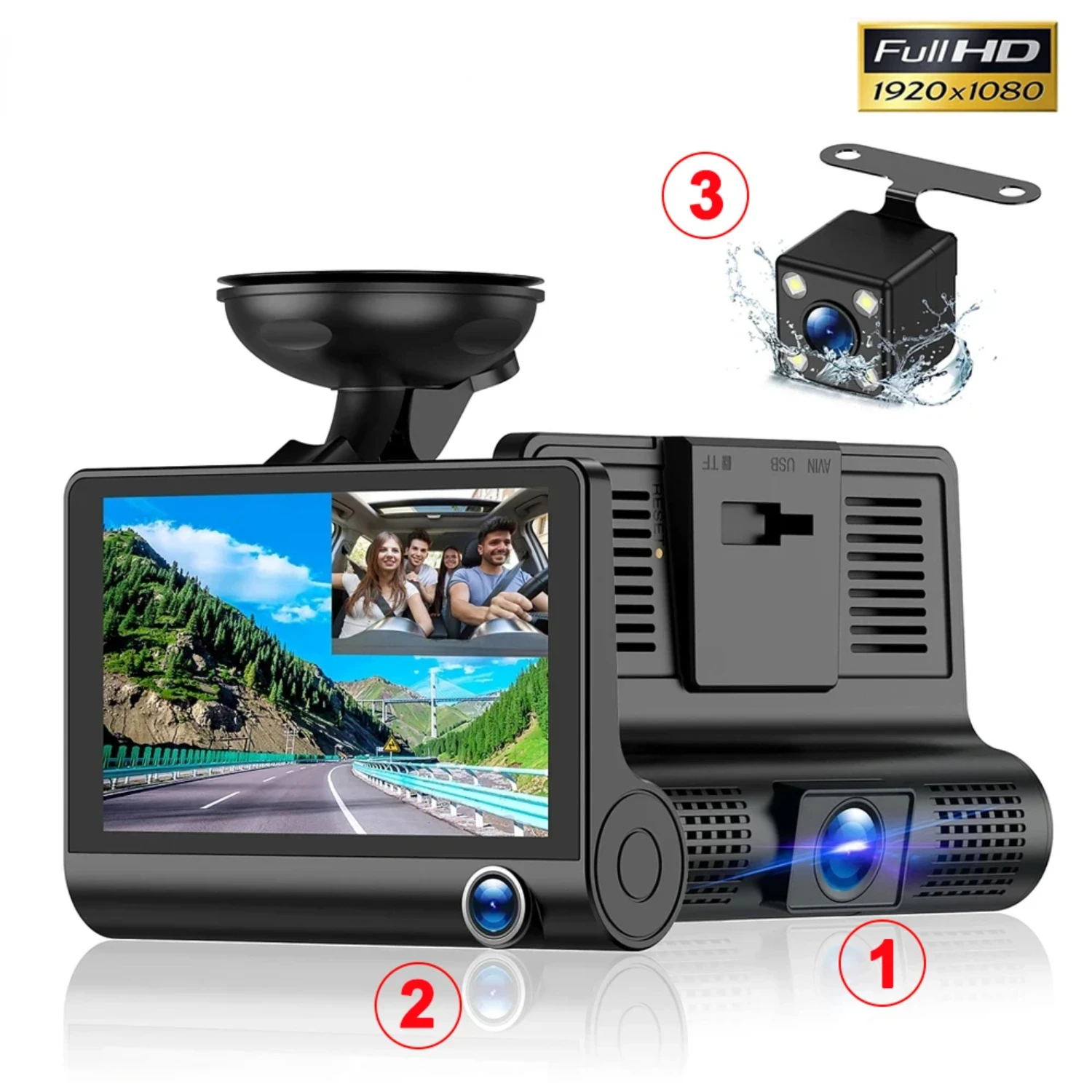 3Lens Car DVR 1080P 4Inch Cam for Cars Video Recorder Black Box Rear View Camera for Vehicle Parking Monitor Car Assecories
3Lens Car DVR 1080P 4Inch Cam for Cars Video Recorder Black Box Rear View Camera for Vehicle Parking Monitor Car Assecories