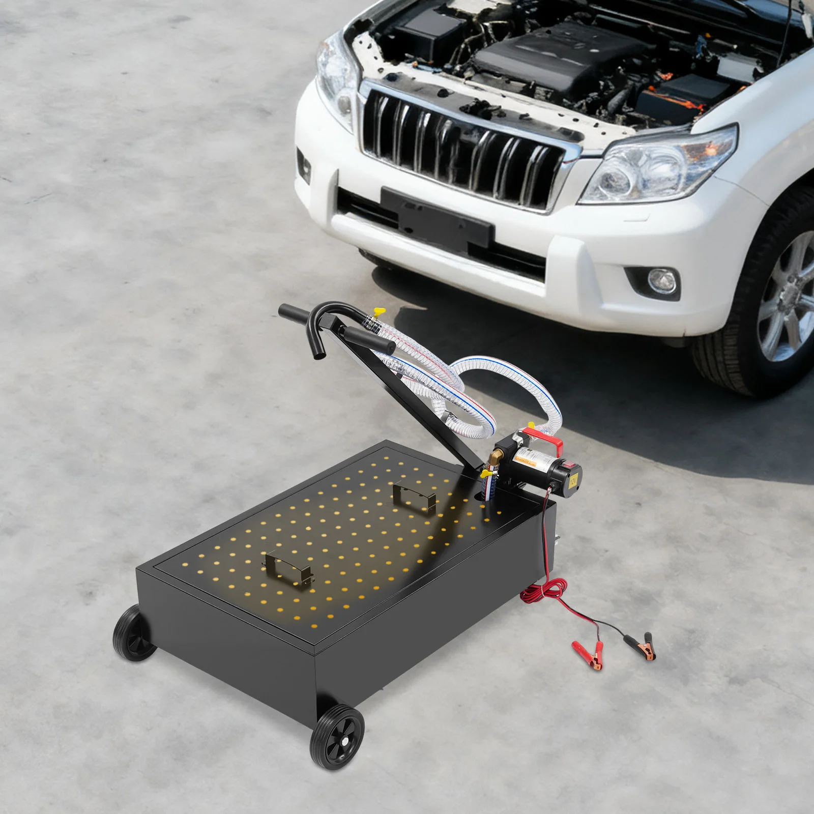 Масло сливной поддон с насосом, электрический насос 15 галлонов, 12 В (155 Вт), шланг длиной 8,2 фута, 4 колеса (2 запираемые), стальное электростатическое распыление и сетчатая крышка
Масло сливной поддон с насосом, электрический насос 15 галлонов, 12 В (155 Вт), шланг длиной 8,2 фута, 4 колеса (2 запираемые), стальное электростатическое распыление и сетчатая крышка