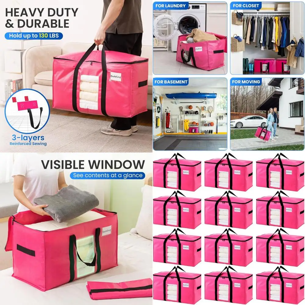 Очень большие розовые сумки для переезда, сверхпрочные, с прозрачным окном, удобными ручками, компактное решение для хранения вместо коробок
Очень большие розовые сумки для переезда, сверхпрочные, с прозрачным окном, удобными ручками, компактное решение для хранения вместо коробок