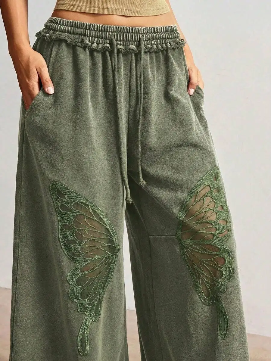 Boho Vintage Wide Leg Pants With Butterfly Cutout Detail Loose Casual Womens Trousers
Boho Vintage Wide Leg Pants With Butterfly Cutout Detail Loose Casual Womens Trousers
