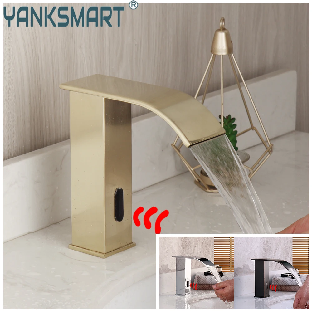 YANKSMART Golden Nickel Bathroom Faucet Basin Sink Deck Mounted Free Touch Automatic Inflated Sensor Faucet Washbasin Water Tap
YANKSMART Golden Nickel Bathroom Faucet Basin Sink Deck Mounted Free Touch Automatic Inflated Sensor Faucet Washbasin Water Tap