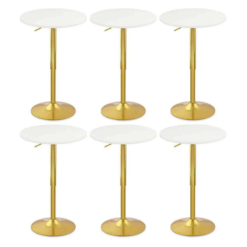 Round Bar Pub Tables Set of 6, 2636 Height Adjustable Bistro Table with Gold Base, 360 Swivel High Top Cocktail Table for Home
Round Bar Pub Tables Set of 6, 2636 Height Adjustable Bistro Table with Gold Base, 360 Swivel High Top Cocktail Table for Home