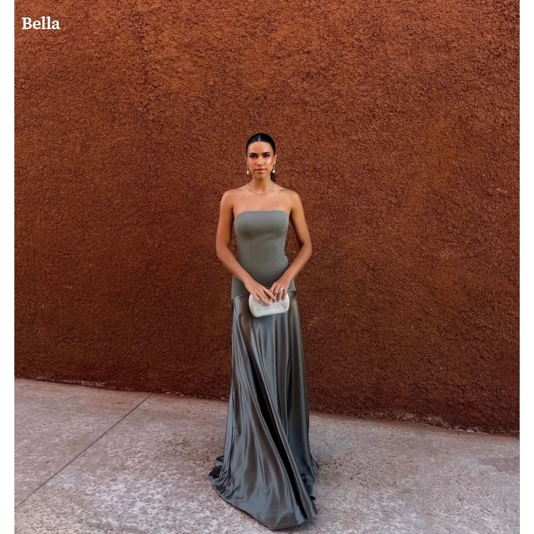 Bella Customized Sage Green Strapless Satin Prom Dress Party Dresses robes de soirée with Mermaid Skirt for Women Formal 2026
Bella Customized Sage Green Strapless Satin Prom Dress Party Dresses robes de soirée with Mermaid Skirt for Women Formal 2026