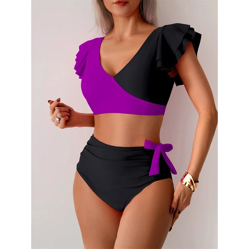 Color Patchwork Bikini Set Ruffle Trim Swimsuit Women 2026 New Fashion Swimwear Female Bathers Bathing Swimming Suit Beach 2 Pec
Color Patchwork Bikini Set Ruffle Trim Swimsuit Women 2026 New Fashion Swimwear Female Bathers Bathing Swimming Suit Beach 2 Pec