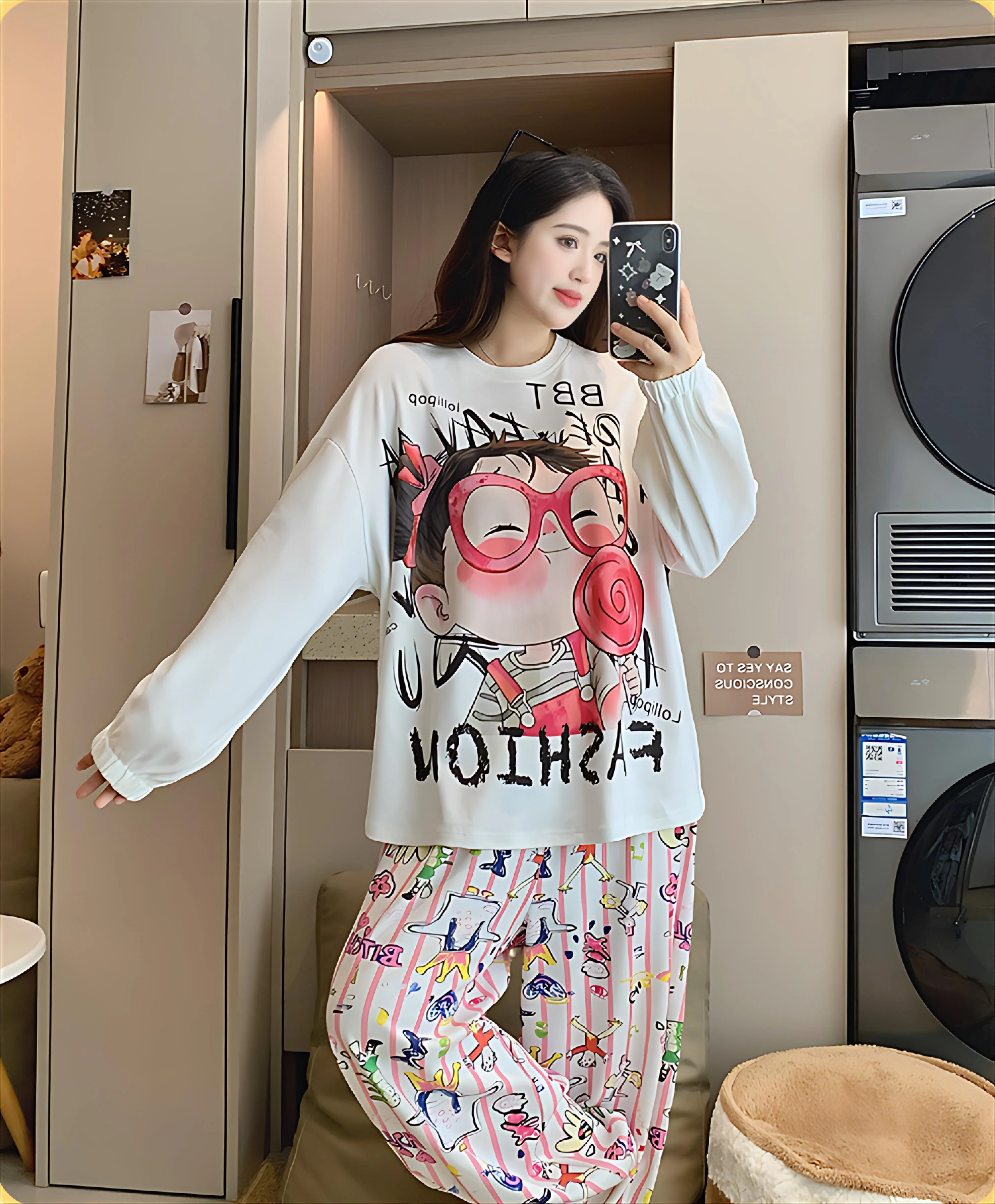 Women'S Pajamas Set Fleece Printed Holiday Theme Sleep Pants Winter Warm Cozy Button-Up Long Sleeve Full Length Ladies All-Match
Women'S Pajamas Set Fleece Printed Holiday Theme Sleep Pants Winter Warm Cozy Button-Up Long Sleeve Full Length Ladies All-Match