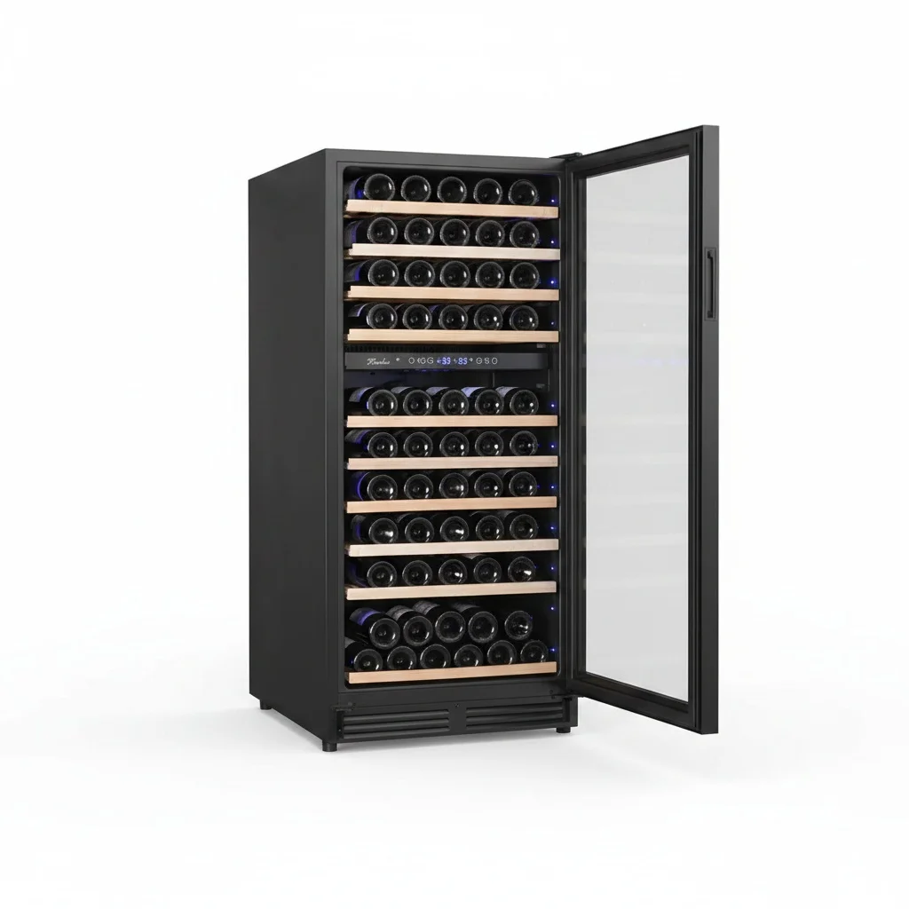 110 Bottle Wine Cooler, Dual-Zone Stainless Steel Wine Fridge, Compressor Air Cooling Refrigerator, Freestanding Cellar
110 Bottle Wine Cooler, Dual-Zone Stainless Steel Wine Fridge, Compressor Air Cooling Refrigerator, Freestanding Cellar