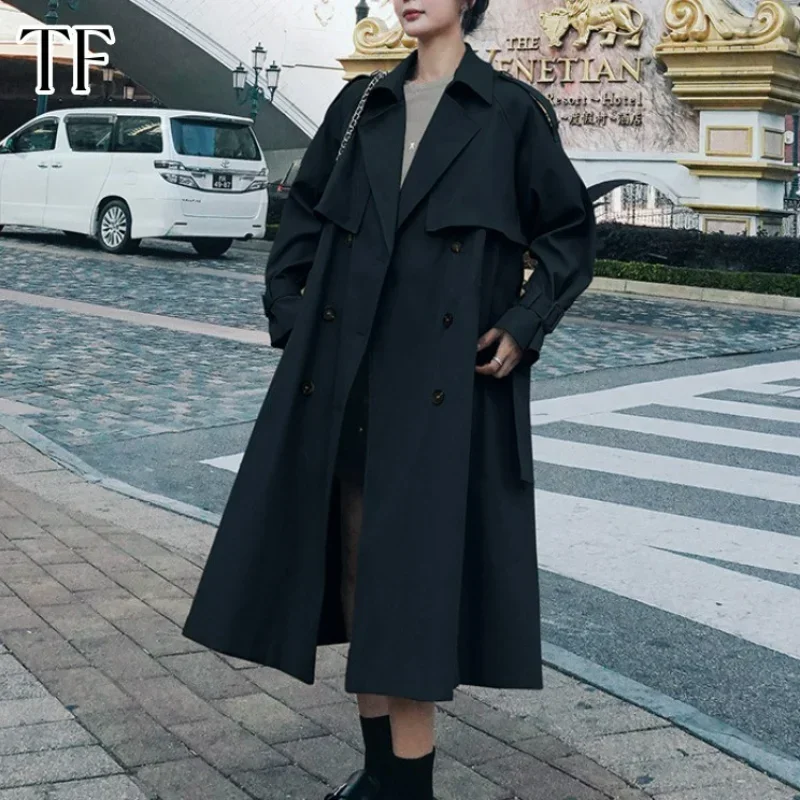 Autumn Trench Coat Single Breasted Long Khaki Trench Coat for Women Casual Loose Jackets Classic Lapel Overcoat Belt Streetwear
Autumn Trench Coat Single Breasted Long Khaki Trench Coat for Women Casual Loose Jackets Classic Lapel Overcoat Belt Streetwear