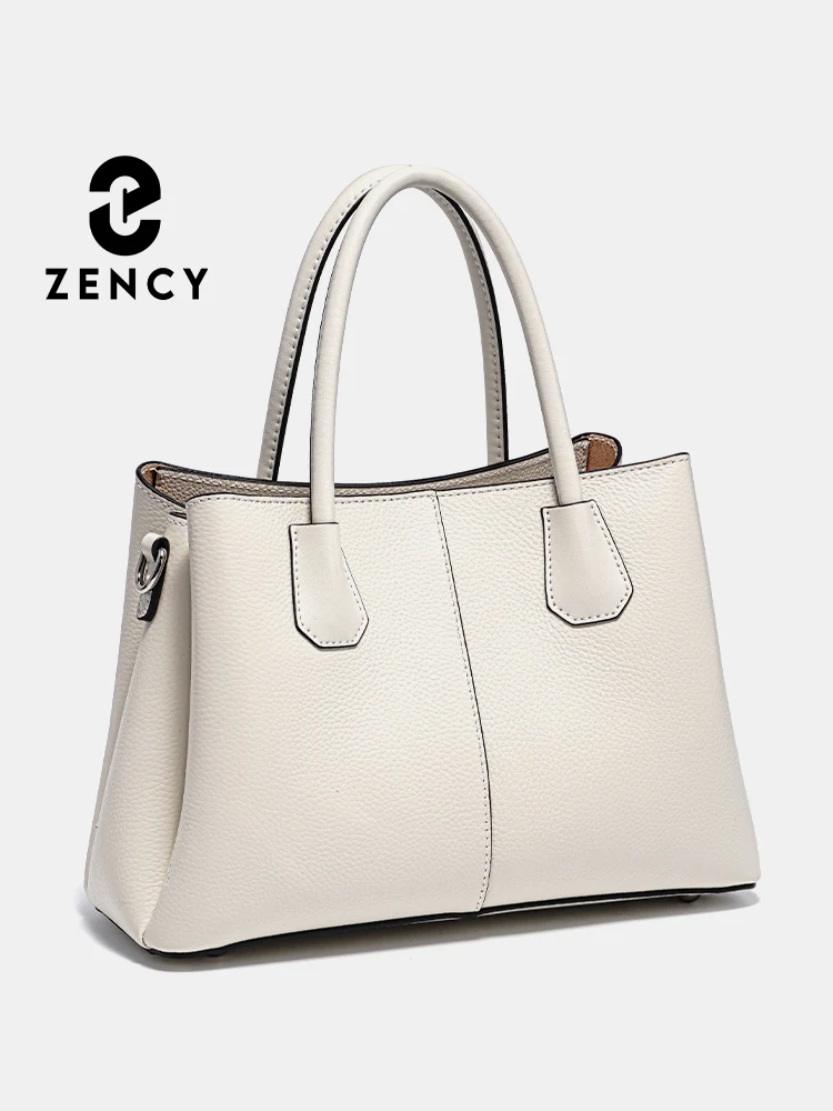 Zency Women's Genuine Leather Top-Handle Bag Noble White Luxury Crossbody with Three Compartments for Daily Work And Shopping
Zency Women's Genuine Leather Top-Handle Bag Noble White Luxury Crossbody with Three Compartments for Daily Work And Shopping