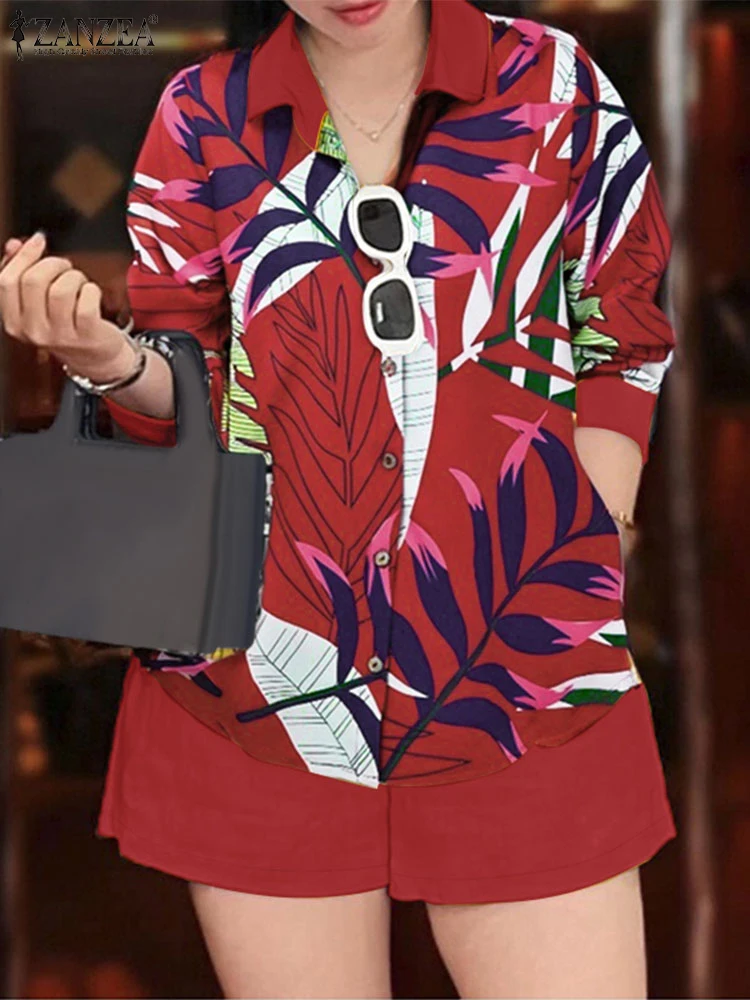 ZANZEA Casual Printed Long Sleeve Shirts 2PCS Suits Outfits Woman 2025 Summer Elastic Waist Shorts Vacation 2 Piece Short Sets
ZANZEA Casual Printed Long Sleeve Shirts 2PCS Suits Outfits Woman 2025 Summer Elastic Waist Shorts Vacation 2 Piece Short Sets