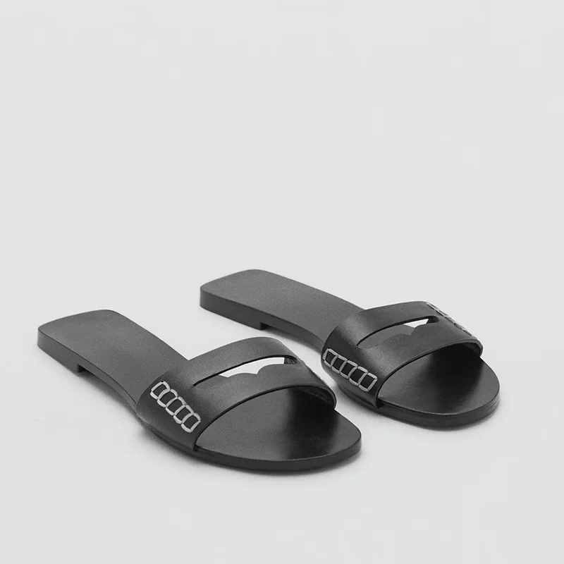 2026 Fashion Women's Black Flat Sandals Decor Open Toe Slippers Trendy Casual Daily Slip-On Shoes For Ladies Summer
2026 Fashion Women's Black Flat Sandals Decor Open Toe Slippers Trendy Casual Daily Slip-On Shoes For Ladies Summer
