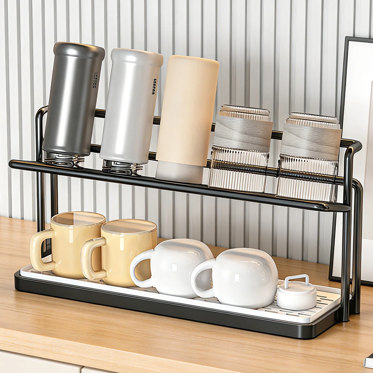 E2 2-Tier Bottle Drying Rack Cup Cradle Storage with Drain Removable Tray Mug Organizer for Countertop Water Bottles Cup Shelf
E2 2-Tier Bottle Drying Rack Cup Cradle Storage with Drain Removable Tray Mug Organizer for Countertop Water Bottles Cup Shelf