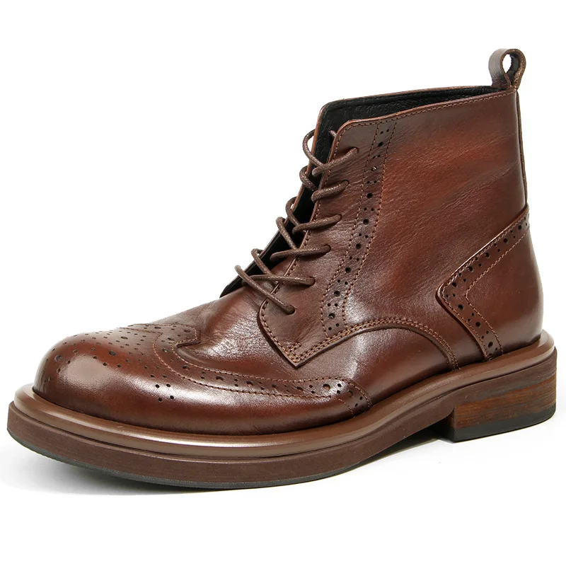 Vintage Motorcycle Boots Brock High-top Men's Fashion Casual Leather Shoes Platform Leather Boots
Vintage Motorcycle Boots Brock High-top Men's Fashion Casual Leather Shoes Platform Leather Boots