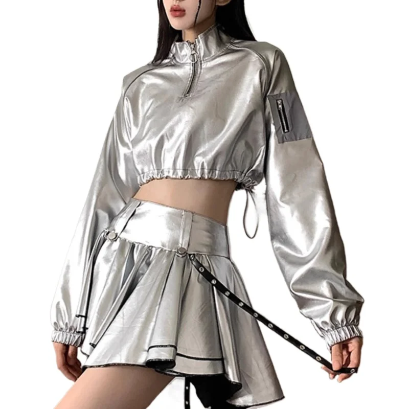 Серебряный костюм DS Bar Костюм Хип-хоп Джаз Технологии Модный костюм для уличных танцев
Серебряный костюм DS Bar Костюм Хип-хоп Джаз Технологии Модный костюм для уличных танцев