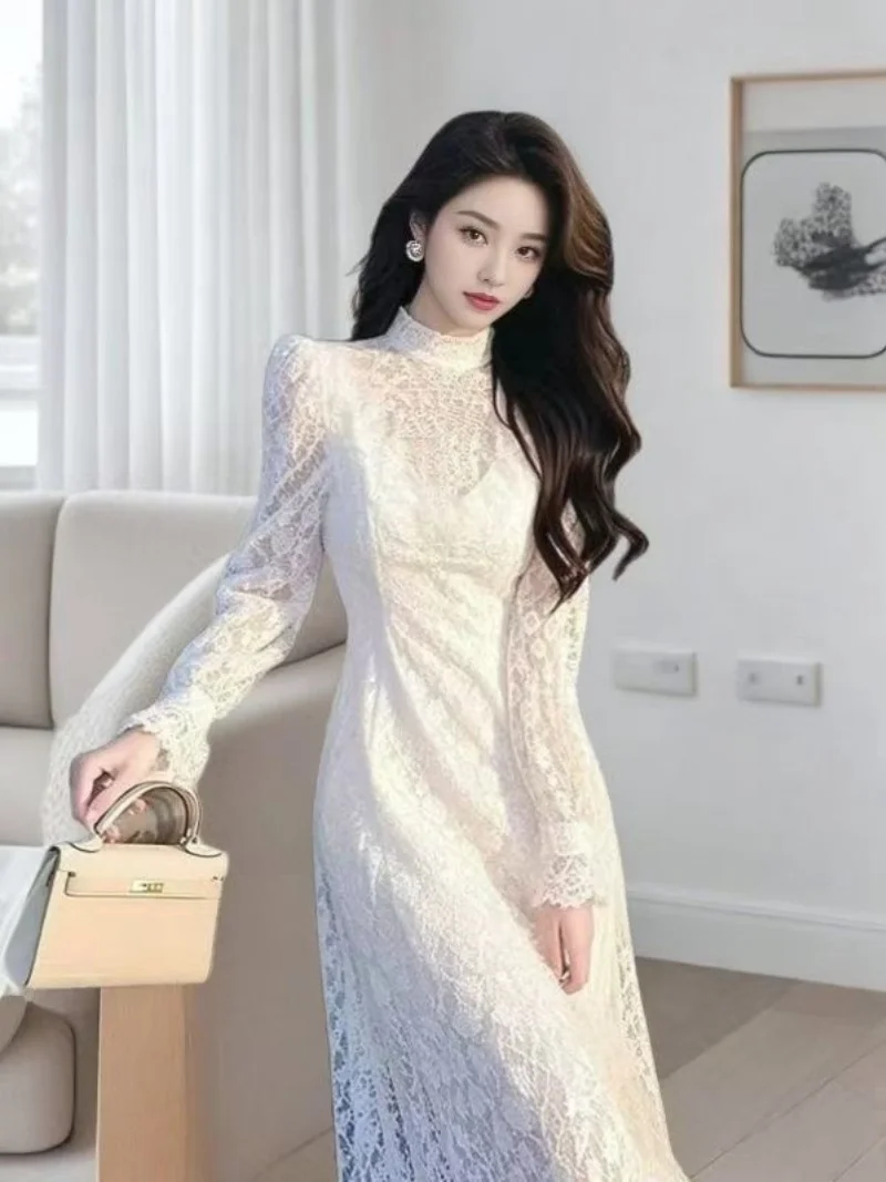 Элегантное белое кружевное платье с изысканным воротником для женщин, осень-зима 202, новое легкое роскошное тонкое длинное платье w1389
Элегантное белое кружевное платье с изысканным воротником для женщин, осень-зима 202, новое легкое роскошное тонкое длинное платье w1389
