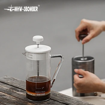 MHW-3BOMBER 15 OZ French Press Coffee Maker Clear Cold Brew Heat Resistant Durable Portable Camping Travel Coffee Pot Gifts