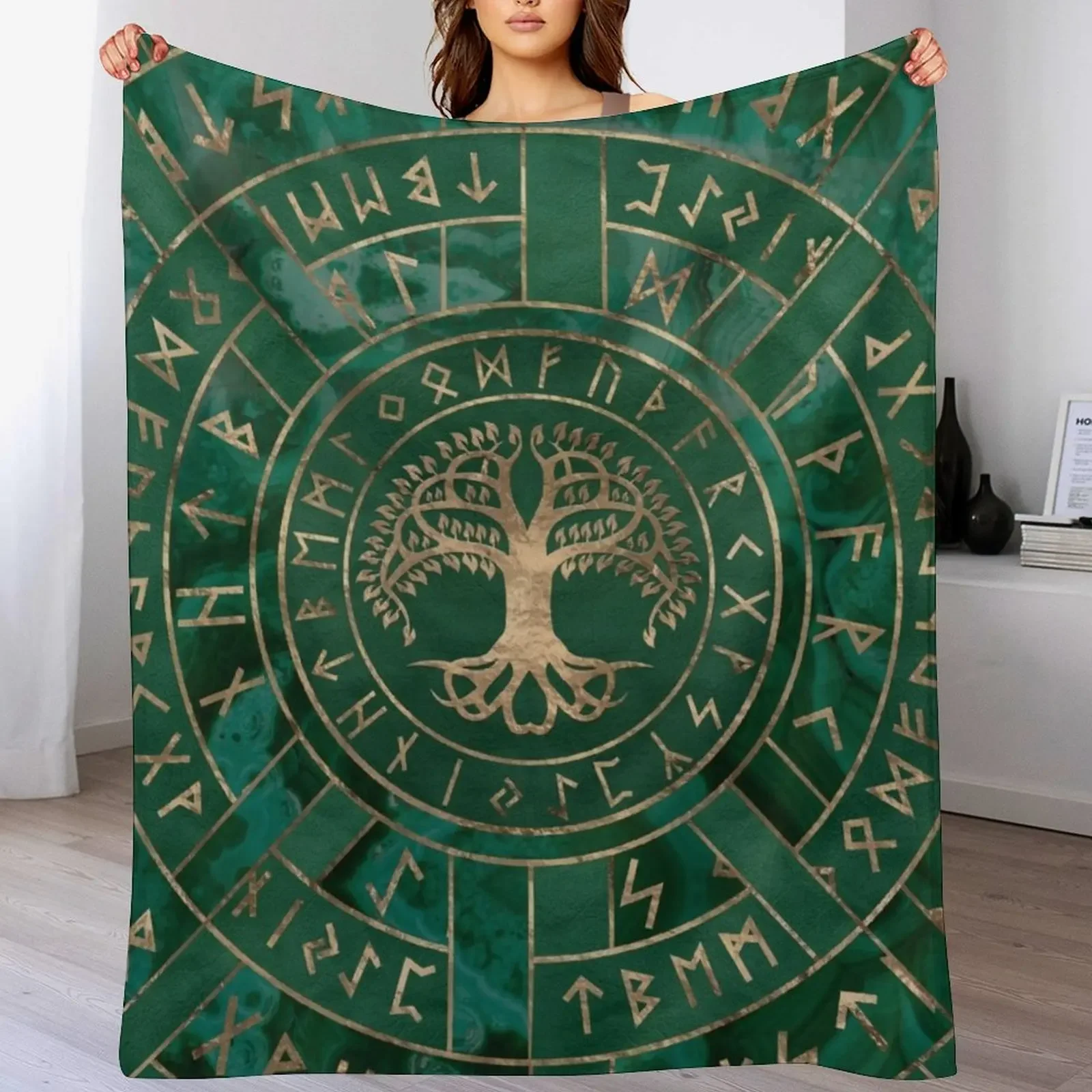 Tree of life -Yggdrasil and Futhark - Malachite Throw Blanket Luxury St Decorative Throw Sofa Throw Blankets
Tree of life -Yggdrasil and Futhark - Malachite Throw Blanket Luxury St Decorative Throw Sofa Throw Blankets