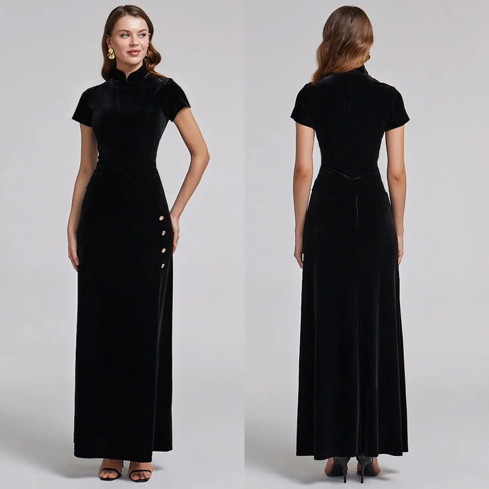 Customized Short Sleeve Velvet Maxi Dress A-Line Evening Dresses Prom Gown Formal Exquisite High Quality Party Gowns for Women
Customized Short Sleeve Velvet Maxi Dress A-Line Evening Dresses Prom Gown Formal Exquisite High Quality Party Gowns for Women