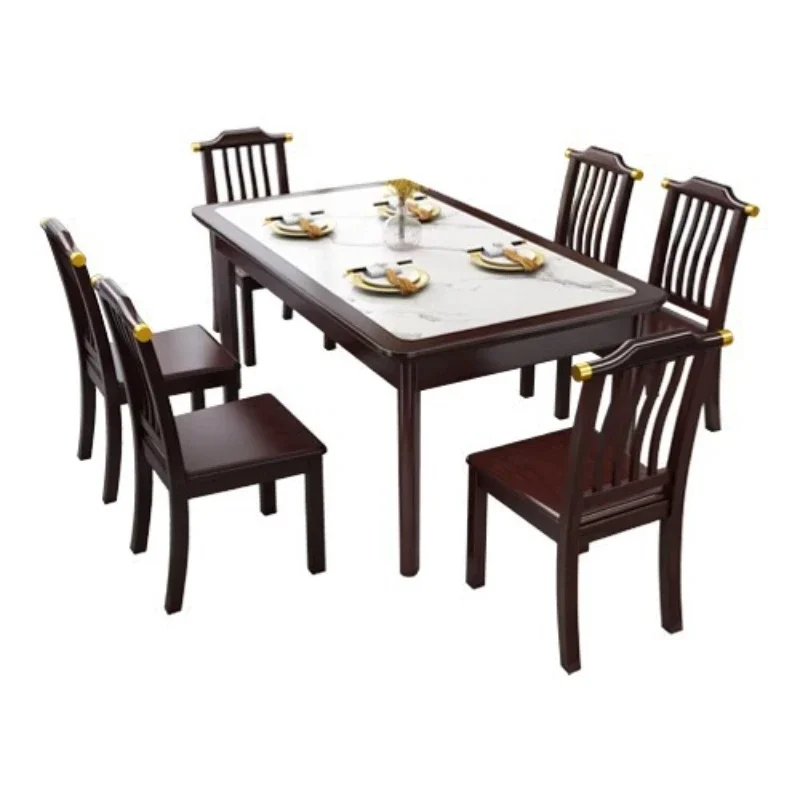 Super crystal stone all solid wood dining table and chair combination, rectangular household Chinese dining table
Super crystal stone all solid wood dining table and chair combination, rectangular household Chinese dining table