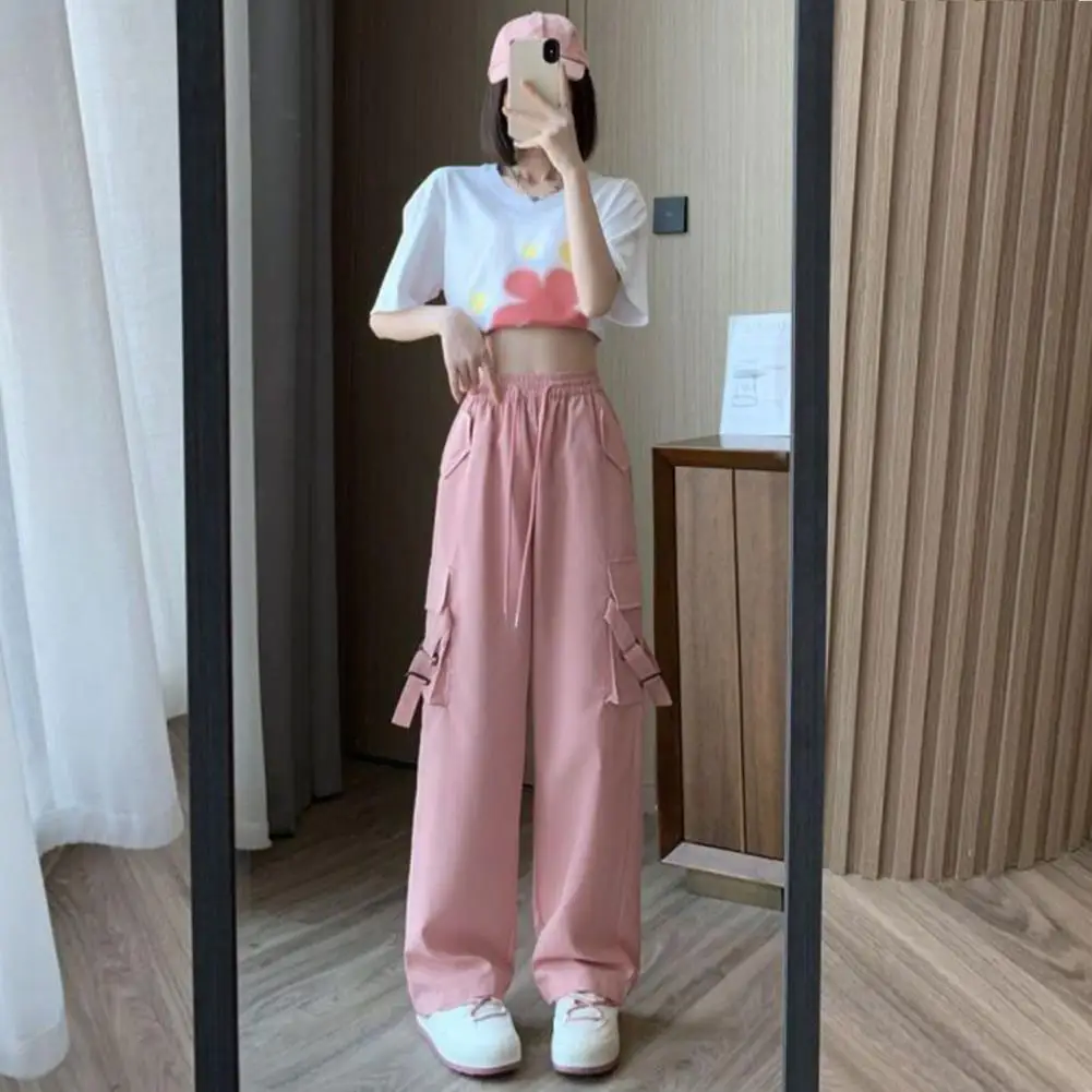 Cargo Pants with Elastic Waist Versatile Women's Cargo Pants Stylish Drawstring Waist Wide Leg Trousers with Multi Pockets
Cargo Pants with Elastic Waist Versatile Women's Cargo Pants Stylish Drawstring Waist Wide Leg Trousers with Multi Pockets