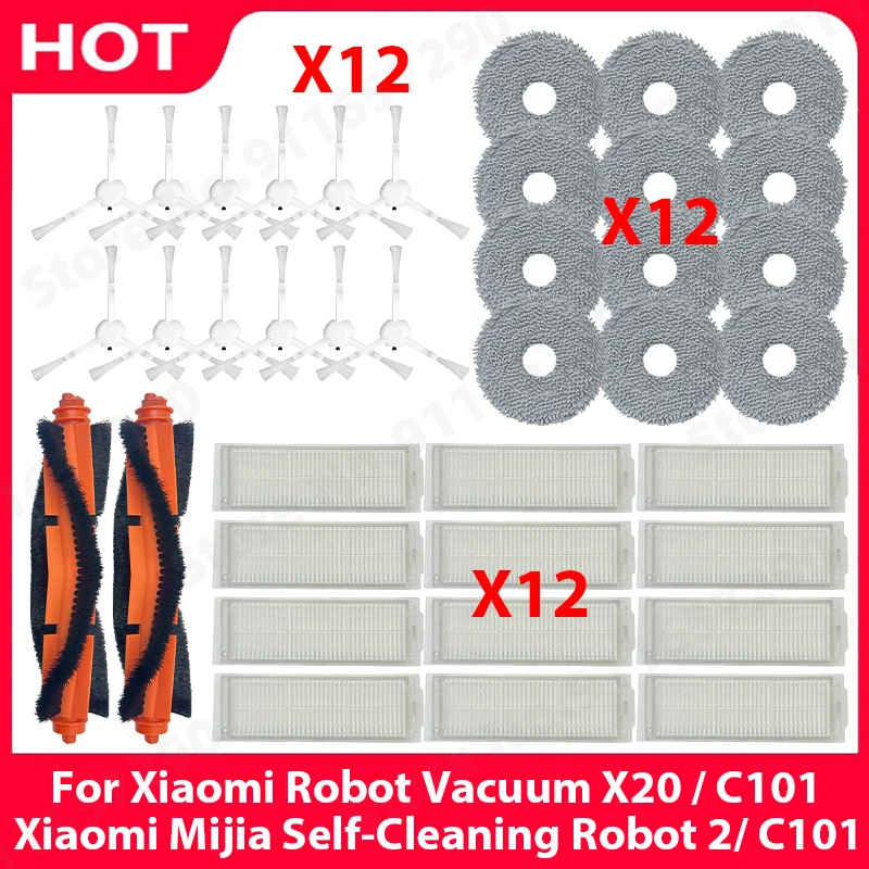 For Xiaomi Robot Vacuum X20 / Xiaomi Mijia Self-Cleaning Robot 2 / C101 Parts Main Side Brush Hepa Filter Mop Cloths Accessories
For Xiaomi Robot Vacuum X20 / Xiaomi Mijia Self-Cleaning Robot 2 / C101 Parts Main Side Brush Hepa Filter Mop Cloths Accessories