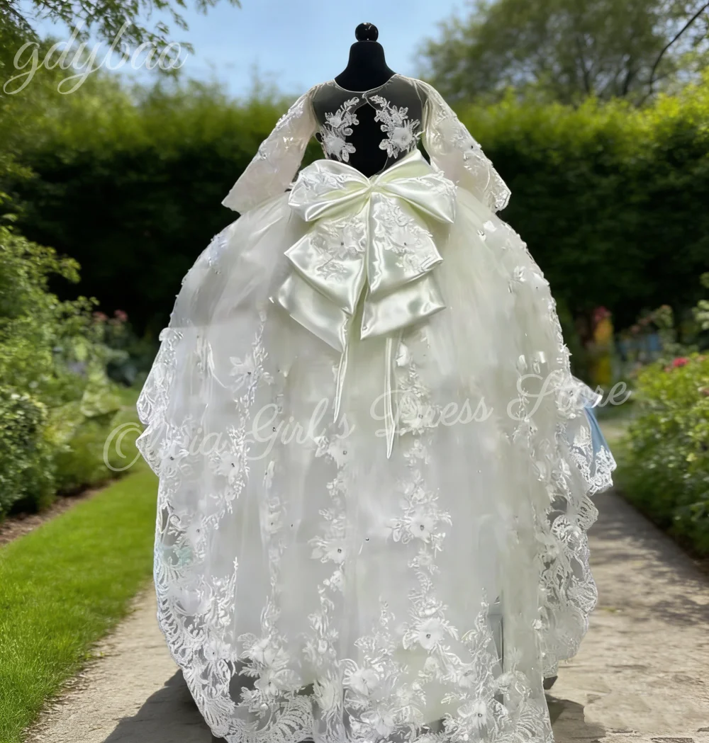 Custom Ivory Long-Sleeved Lace Applique Children's Birthday Dress Little Flower Girl Dress for Weddings Parties First Communion
Custom Ivory Long-Sleeved Lace Applique Children's Birthday Dress Little Flower Girl Dress for Weddings Parties First Communion