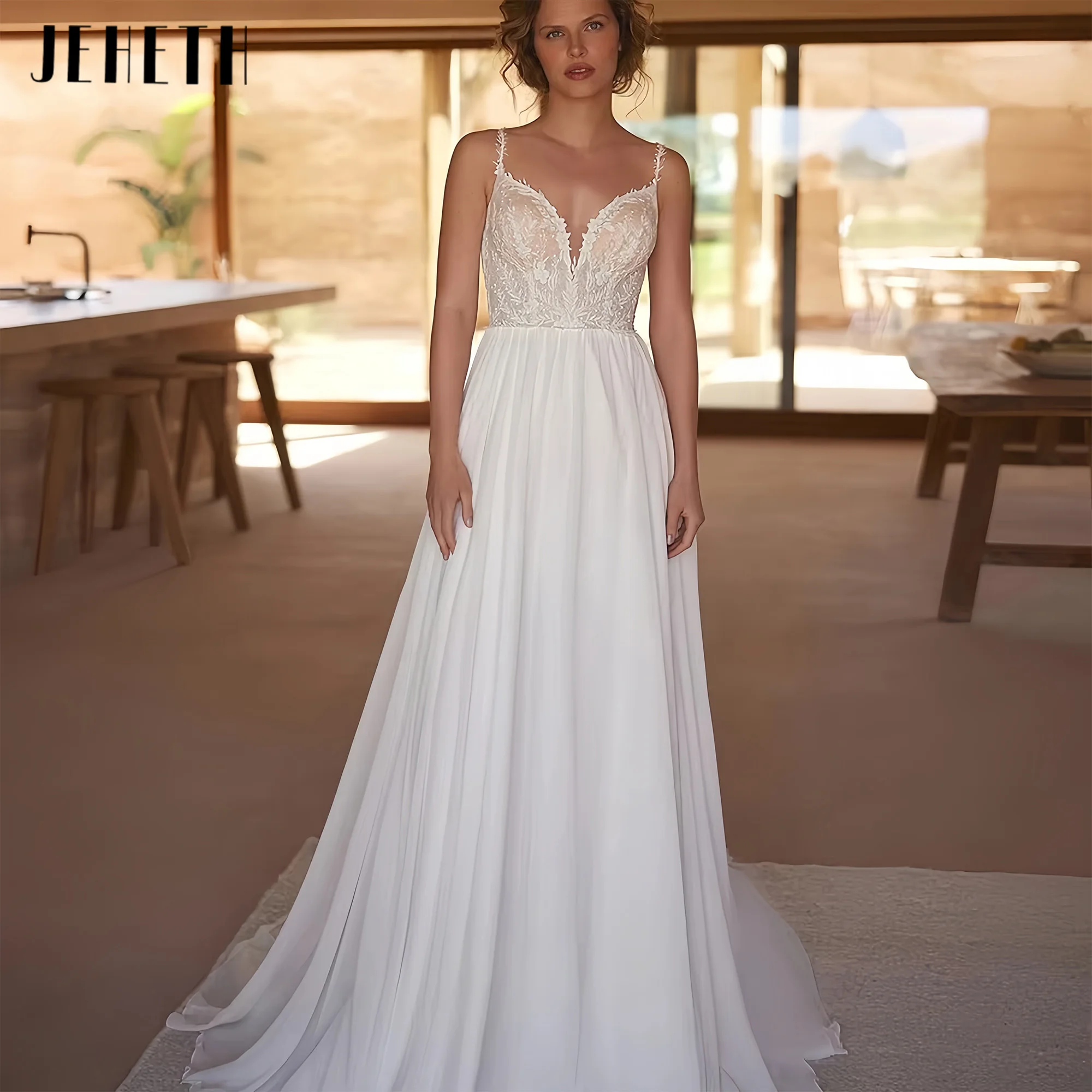 Illusion Wedding Dresses Elegant Bridal Gowns Lace Appliques Sleeveless Backless Robes Glamorous Vestidos De Novia Customized
Illusion Wedding Dresses Elegant Bridal Gowns Lace Appliques Sleeveless Backless Robes Glamorous Vestidos De Novia Customized