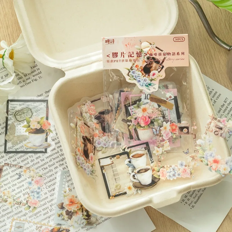 30 Pcs Transparent PET Flowers Stickers Coffee Cup Collage Junk Journal Supplies DIY Scrapbooking Decoration Card Making Sticker
30 Pcs Transparent PET Flowers Stickers Coffee Cup Collage Junk Journal Supplies DIY Scrapbooking Decoration Card Making Sticker