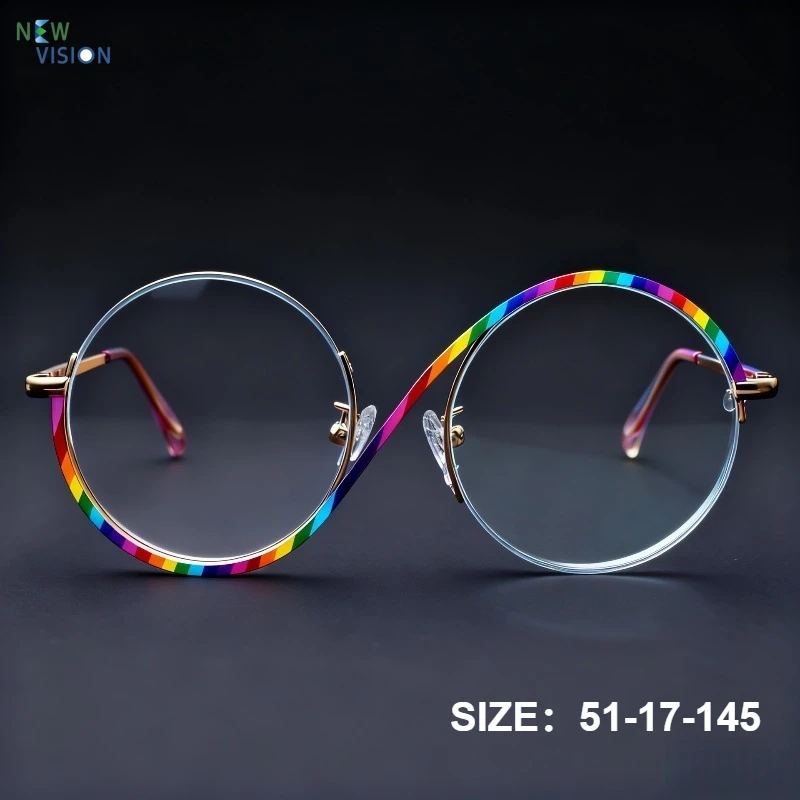 New Women Round Eyeglass Frame Metal Half Frame Fashion Personalized Glasses Support Myopia Anti Blue Light Prescription Eyewear
New Women Round Eyeglass Frame Metal Half Frame Fashion Personalized Glasses Support Myopia Anti Blue Light Prescription Eyewear