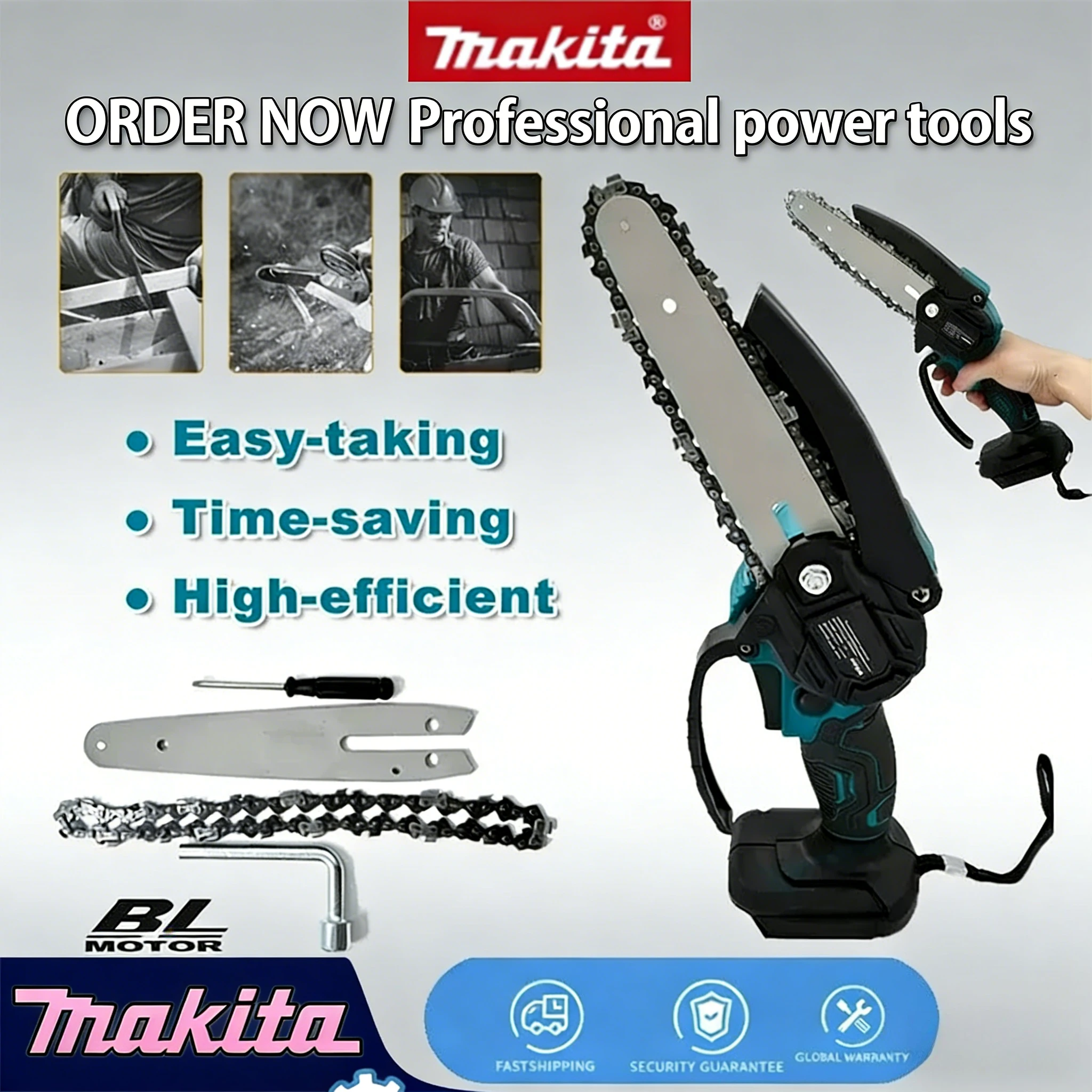 Электрическая цепная пила Makita 6 дюймов, портативная, для распиловки древесины, обрезки сада, работает от аккумулятора Makita
Электрическая цепная пила Makita 6 дюймов, портативная, для распиловки древесины, обрезки сада, работает от аккумулятора Makita