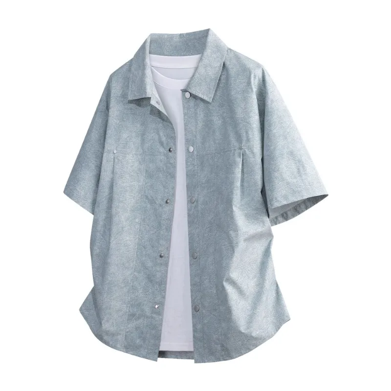 Mens Short Sleeve Button Up Shirt Casual Loose Fit Textured Double Breasted Pocket Decor Summer Blouse
Mens Short Sleeve Button Up Shirt Casual Loose Fit Textured Double Breasted Pocket Decor Summer Blouse