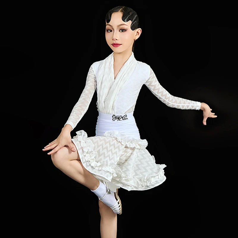 Children'S Ballroom Dance Clothes Girls White Latin Dance Performance Dress Kids Rumba Rumba Latin Dance Costumes SL11766
Children'S Ballroom Dance Clothes Girls White Latin Dance Performance Dress Kids Rumba Rumba Latin Dance Costumes SL11766