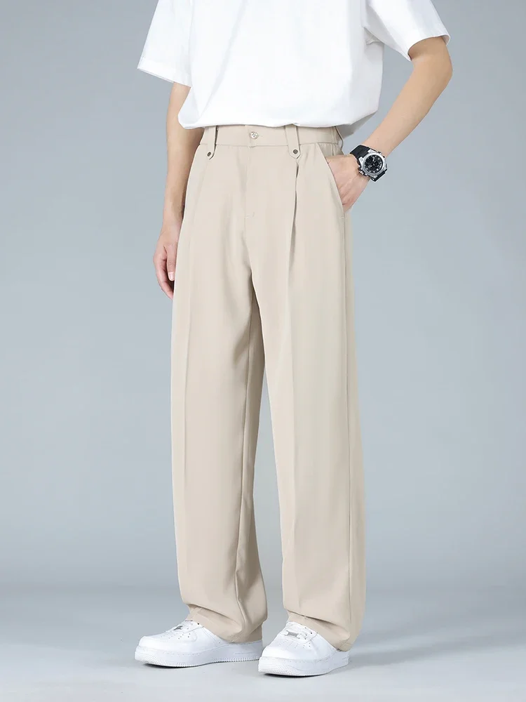2025 Summer Men's Pants Big Size Light Cool Polyester Straight Suit Pants Loose Fit Banding Slacks Men Business Casual Trousers
2025 Summer Men's Pants Big Size Light Cool Polyester Straight Suit Pants Loose Fit Banding Slacks Men Business Casual Trousers