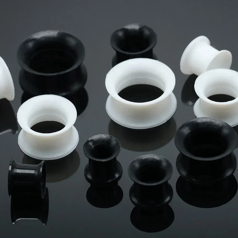 4pc Silicone White Black Ear Flesh Tunnel Plug Double Flared ( 4mm ) to 1" ( 25mm ) Gauge Expander Stretcher
4pc Silicone White Black Ear Flesh Tunnel Plug Double Flared ( 4mm ) to 1" ( 25mm ) Gauge Expander Stretcher
