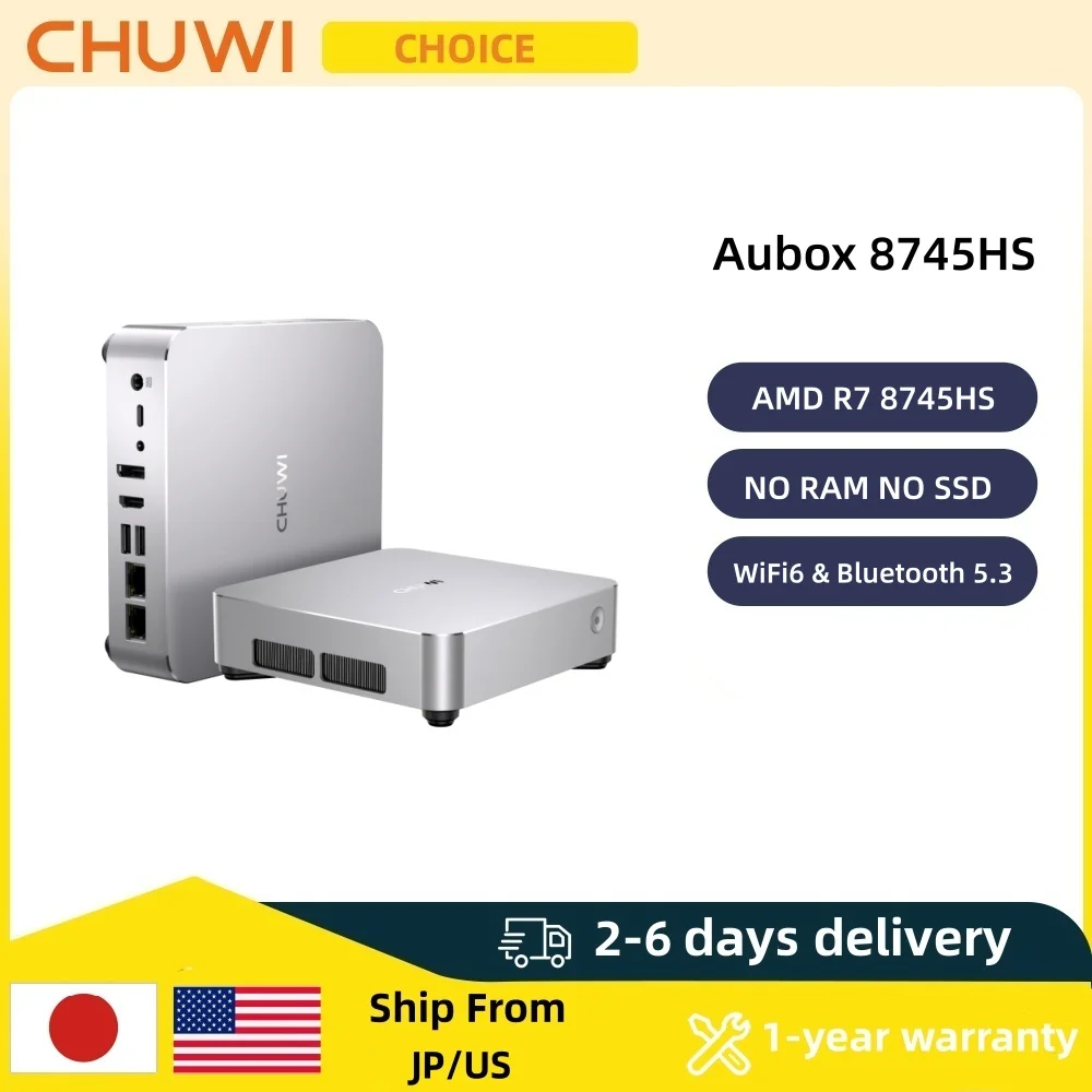 CHUWI Mini PC AuBox AMD Ryzen7 8745HS DDR5 Not included RAM/SSD No OS WiFi6 BT5.1 2.5G LAN Support Quad Displays Up to 4K
CHUWI Mini PC AuBox AMD Ryzen7 8745HS DDR5 Not included RAM/SSD No OS WiFi6 BT5.1 2.5G LAN Support Quad Displays Up to 4K