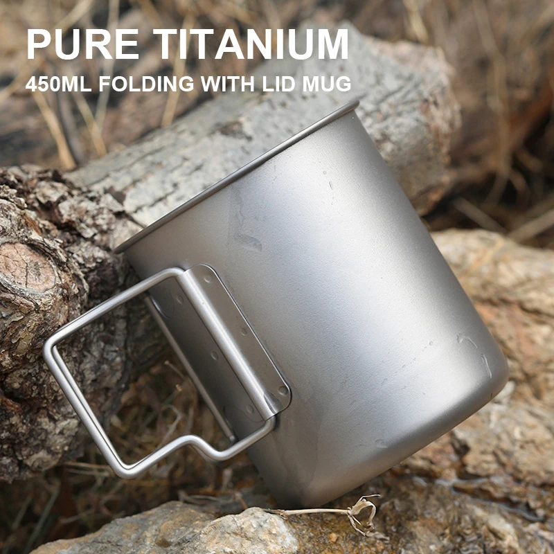 450ml Pure Titanium Folding With Lid Mug, Ultra Lightweight Portable For Outdoor Camping,Fishing, And Home Use Coffee Cups,A1363
450ml Pure Titanium Folding With Lid Mug, Ultra Lightweight Portable For Outdoor Camping,Fishing, And Home Use Coffee Cups,A1363