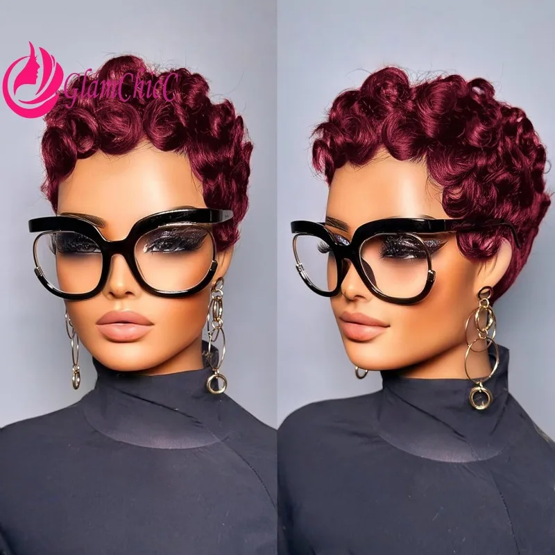 Short Pixie Cut Glueless Wig 100% Remy Real Human Hair for Black Women Natural Looking Wave Full Machine Made Wigs 99J Color
Short Pixie Cut Glueless Wig 100% Remy Real Human Hair for Black Women Natural Looking Wave Full Machine Made Wigs 99J Color
