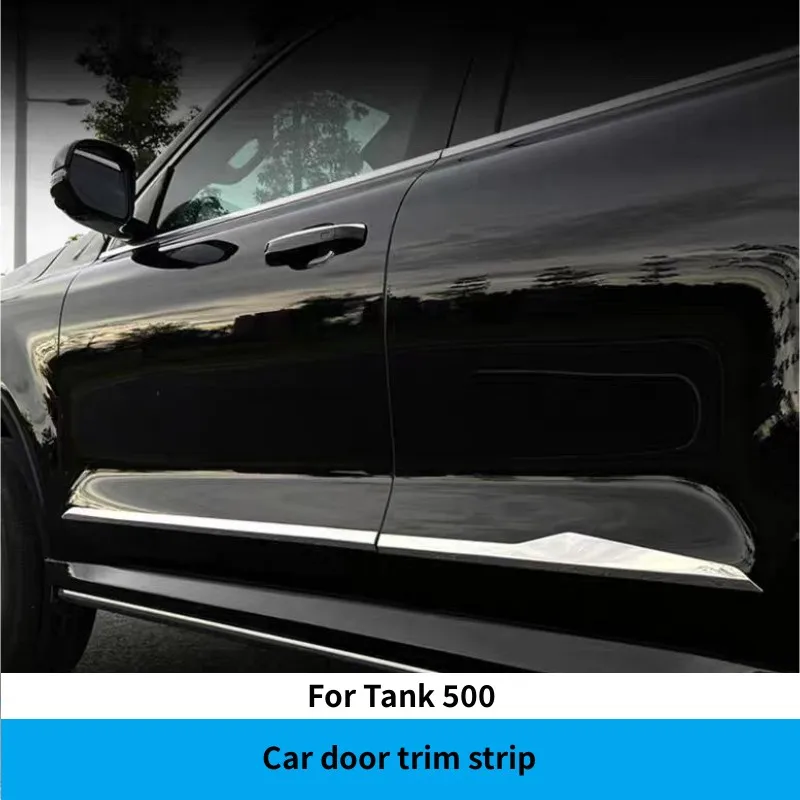 Stainless steel Car Door Trim Strip Door Bright Silver Decorative Cover For Great Wall GWM WEY Tank 500 Car Accessories
Stainless steel Car Door Trim Strip Door Bright Silver Decorative Cover For Great Wall GWM WEY Tank 500 Car Accessories