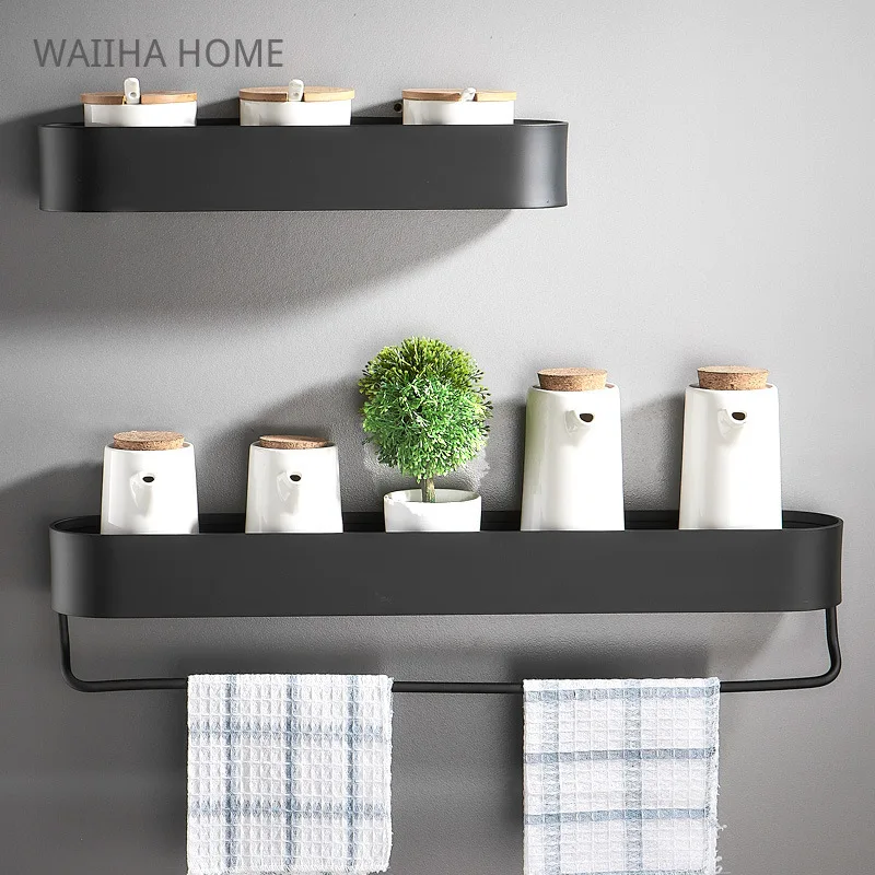 Bathroom Shelf Rack Wall Mounted Shelves Bath Towel Holder Black Shower Storage Basket Kitchen Organizer Bathroom Accessories
Bathroom Shelf Rack Wall Mounted Shelves Bath Towel Holder Black Shower Storage Basket Kitchen Organizer Bathroom Accessories