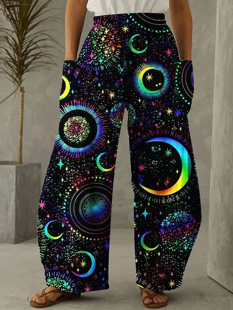 Sun And Moon Boho Mystical Print Vintage Pants Women's Retro Printed Casual Pants
Sun And Moon Boho Mystical Print Vintage Pants Women's Retro Printed Casual Pants