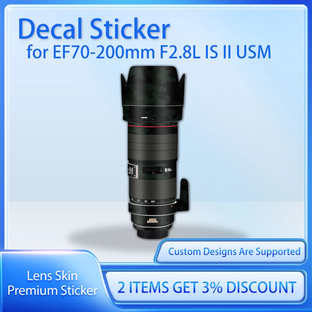 Для Canon EF 70-200mmF2.8L IS II USM наклейка на объектив EF70200f2.8II наклейка на кожу 70200 защитная пленка на кожу пленка покрытая
Для Canon EF 70-200mmF2.8L IS II USM наклейка на объектив EF70200f2.8II наклейка на кожу 70200 защитная пленка на кожу пленка покрытая