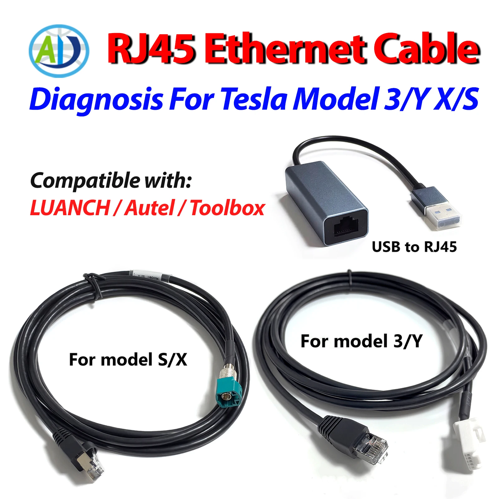 Diagnostic Service Cable for Tesla Model 3/Y X/S Coding Ethernet Diagnostic Connector for LUANCH X431 PAD/PRO/EV MAX for Toolbox
Diagnostic Service Cable for Tesla Model 3/Y X/S Coding Ethernet Diagnostic Connector for LUANCH X431 PAD/PRO/EV MAX for Toolbox