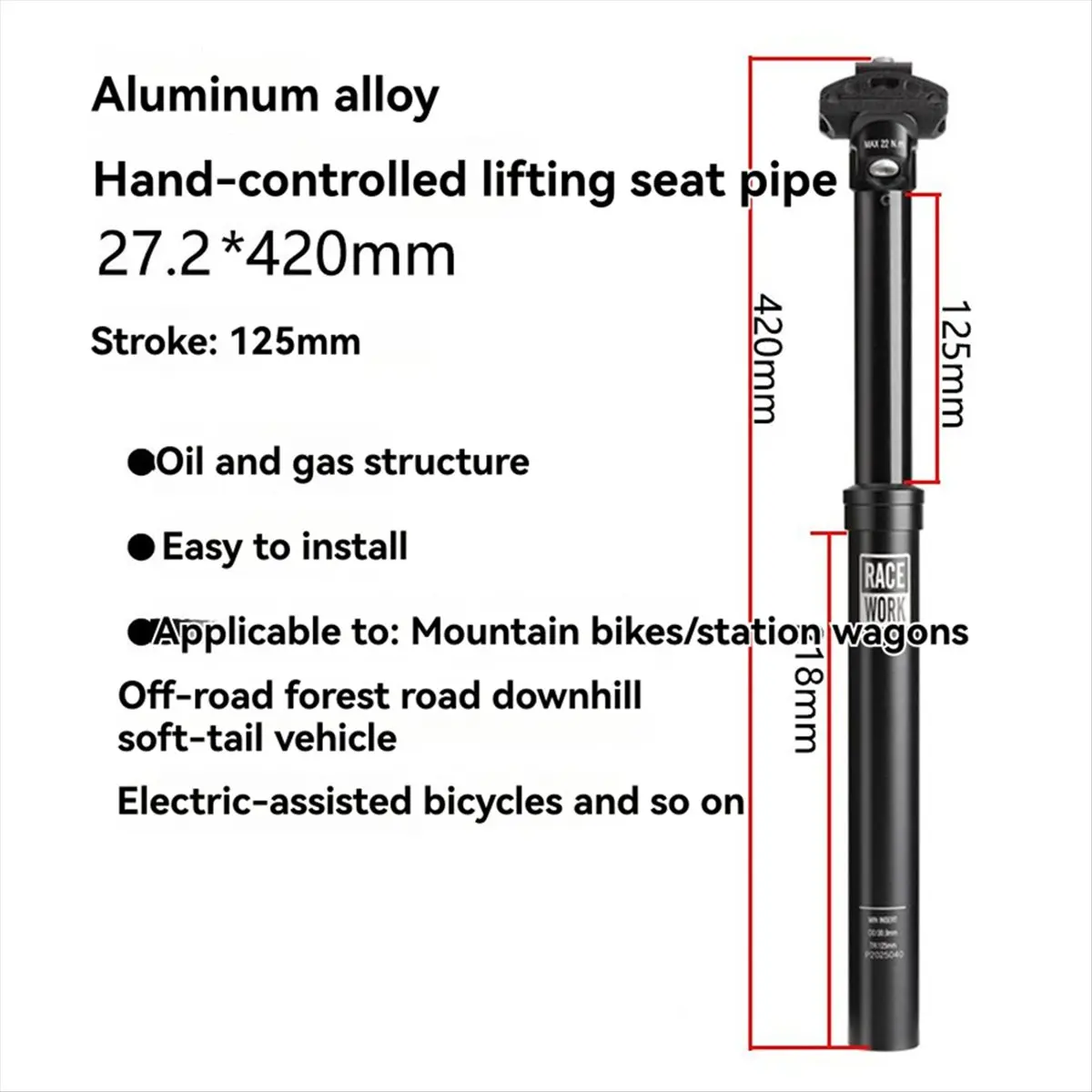 LUCK Telescopic Bike Seat Post 27.2mm Saddle Seatpost Bicycle Adjustable Seats Saddle Seatpost Dropper Seatpost
LUCK Telescopic Bike Seat Post 27.2mm Saddle Seatpost Bicycle Adjustable Seats Saddle Seatpost Dropper Seatpost