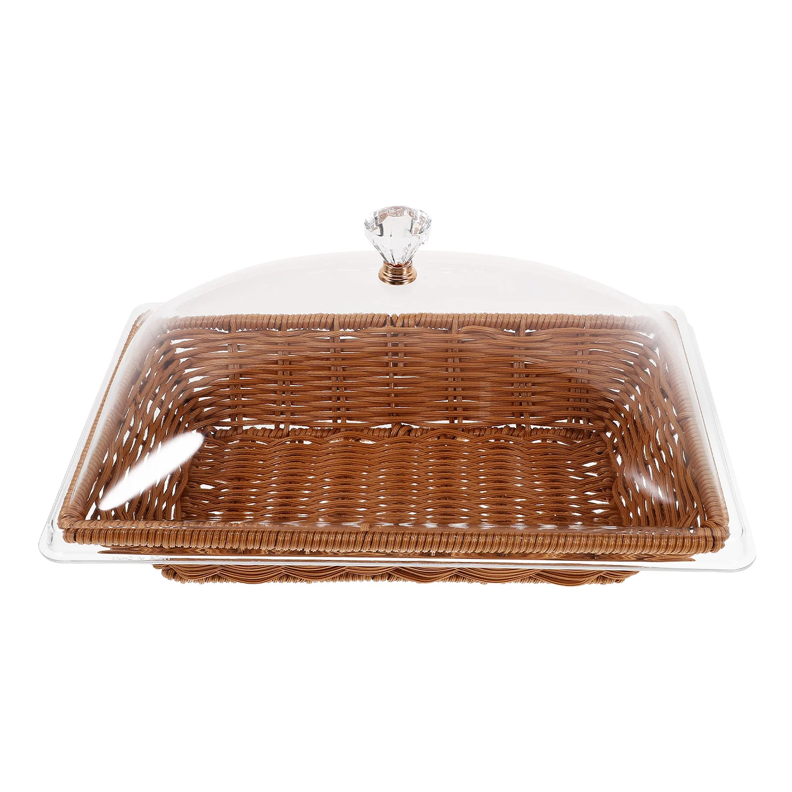 Food Fresh-keeping Basket Bread Desktop Square Small Brown Transparent Lid Acrylic Woven Storage Container Kitchen Office Use
Food Fresh-keeping Basket Bread Desktop Square Small Brown Transparent Lid Acrylic Woven Storage Container Kitchen Office Use