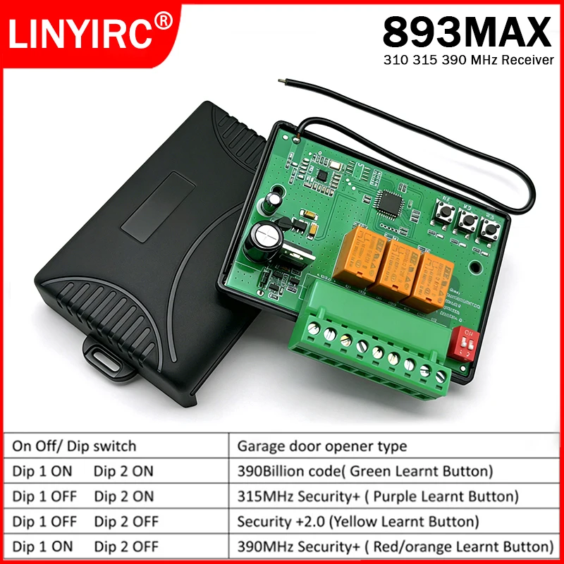 Security 2.0 Rolling Code 893MAX Receiver Garage Door Opener for 890MAX 895MAX 891LM 893LM 951EV 953EV 971LM 973LM 371LM 373LM
Security 2.0 Rolling Code 893MAX Receiver Garage Door Opener for 890MAX 895MAX 891LM 893LM 951EV 953EV 971LM 973LM 371LM 373LM